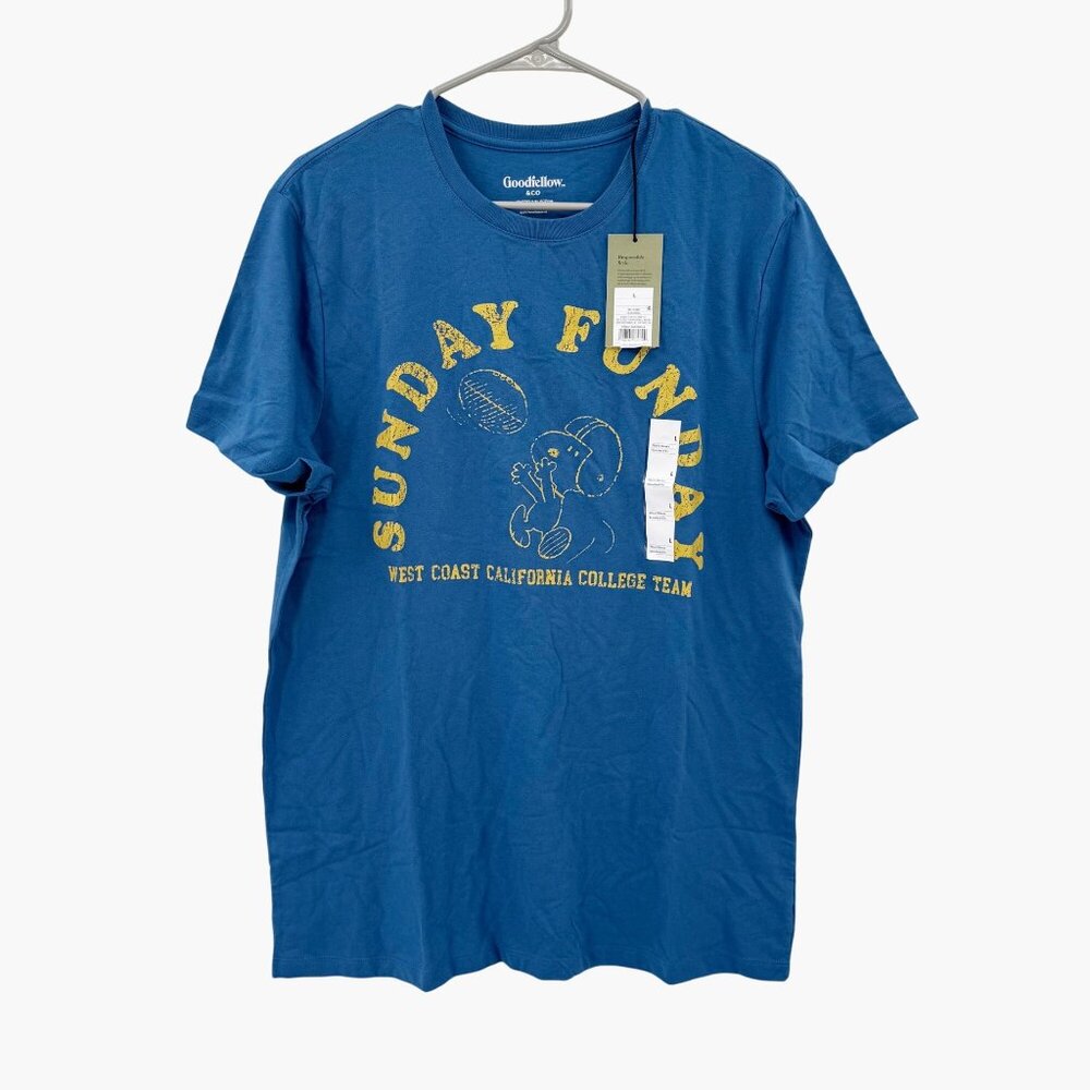 NEW Goodfellow & Co Peanuts Sunday Funday Football T-Shirt - Size Large